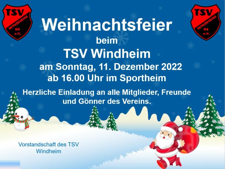 TSV Windheim Weihnachtsfeier 2022